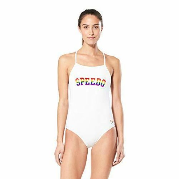 Speedo Rainbow Brights Pride Swimsuit One Piece - Picture 1 of 8